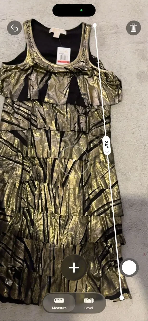 Nwt Michael Kors Metallic Gold Ruffle Flounce Tiered Ruffle cocktail Dress Xs Ne